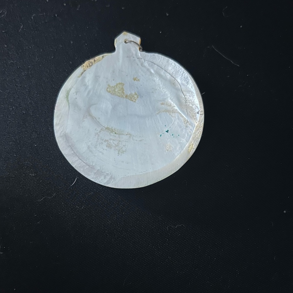 Vintage Persian hand painted abalone shell pendant - Picture 2 of 2